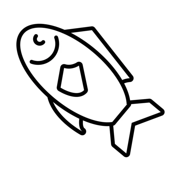 Pesce mare animale linea stile icona — Vettoriale Stock