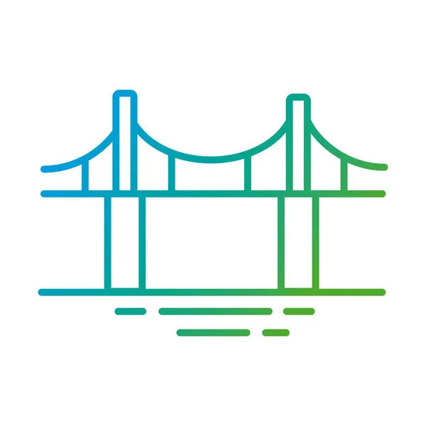 Ikona gradientowego stylu miasta mostu — Wektor stockowy
