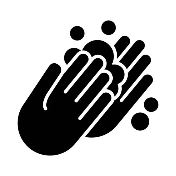 Mani lavaggio silhouette icona di stile — Vettoriale Stock