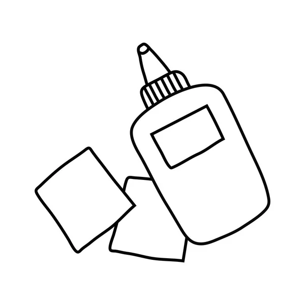 Bouteille de colle icône d'approvisionnement scolaire — Image vectorielle