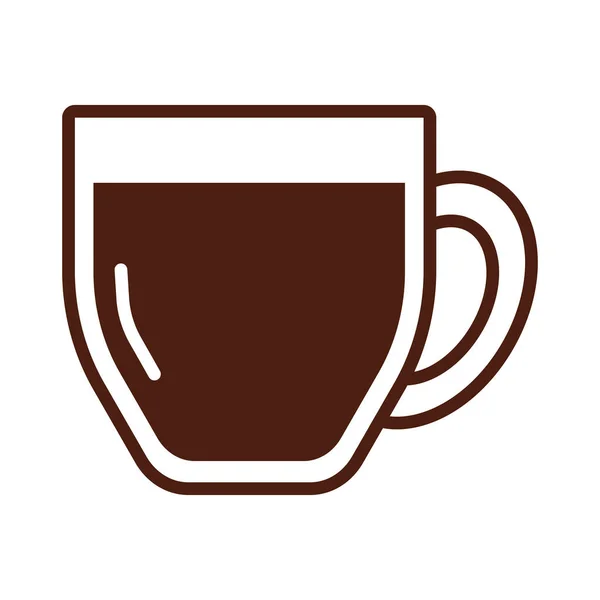 コーヒーカップドリンクラインと記入スタイルのアイコン — ストックベクタ