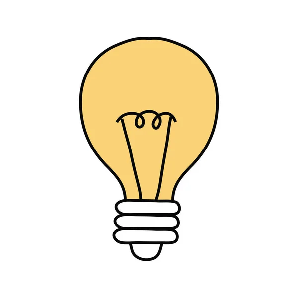 Glödlampa ljusfri form stil ikon — Stock vektor