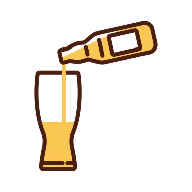 Bira bardağı ve şişe uluslararası gündüz içkisi ve dolgu tarzı