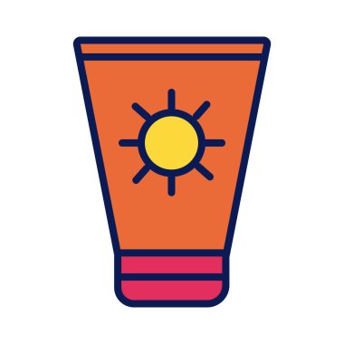 güneş engelleyici krem hattı ve biçim simgesini doldur