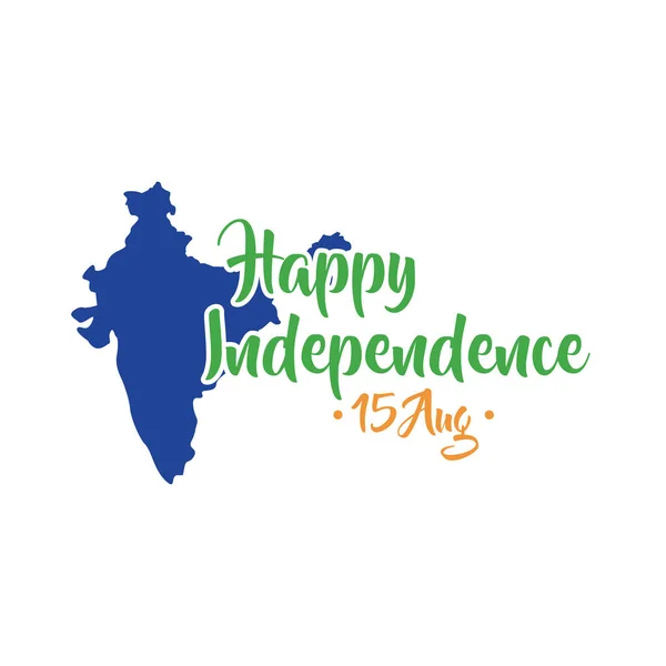India independence day celebration with map flat style — Stock Vector