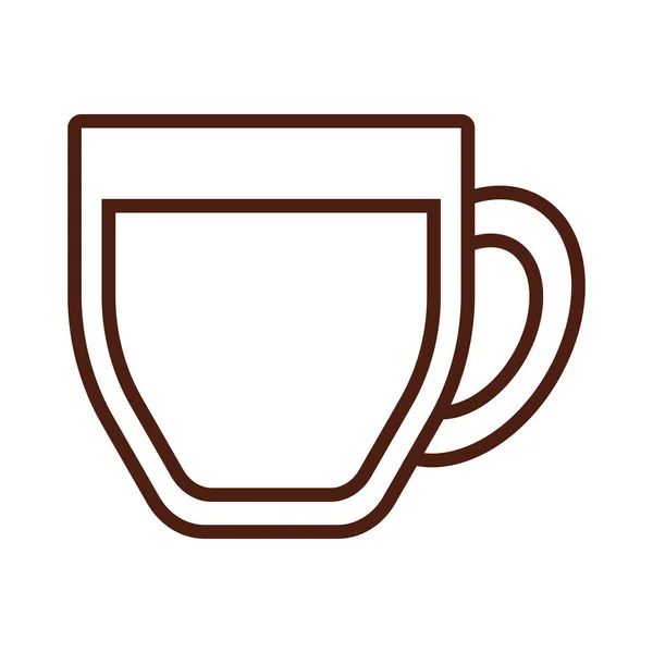 Kaffe kopp dryck linje stil ikon — Stock vektor