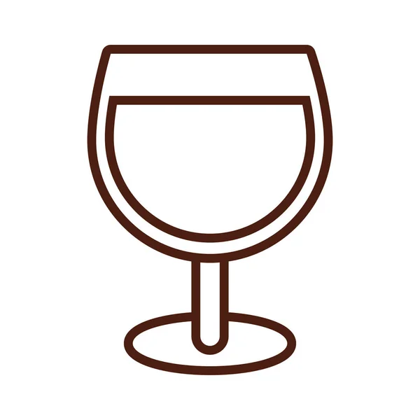 Copa de vino línea estilo icono — Archivo Imágenes Vectoriales