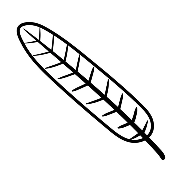 Feuille paume ligne style icône — Image vectorielle