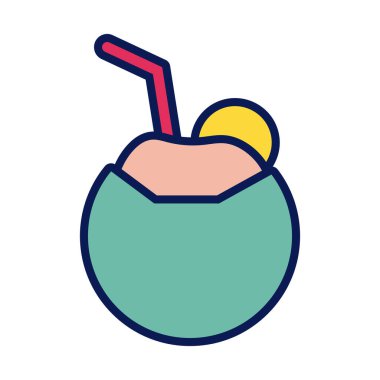 Hindistan cevizi kokteyli satırı ve doldurma biçimi simgesi