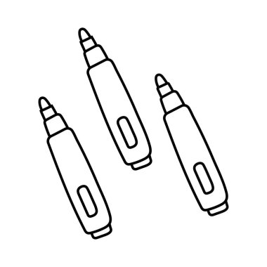 işaretleyiciler okul tedarik çizgisi tarzı simgeleri