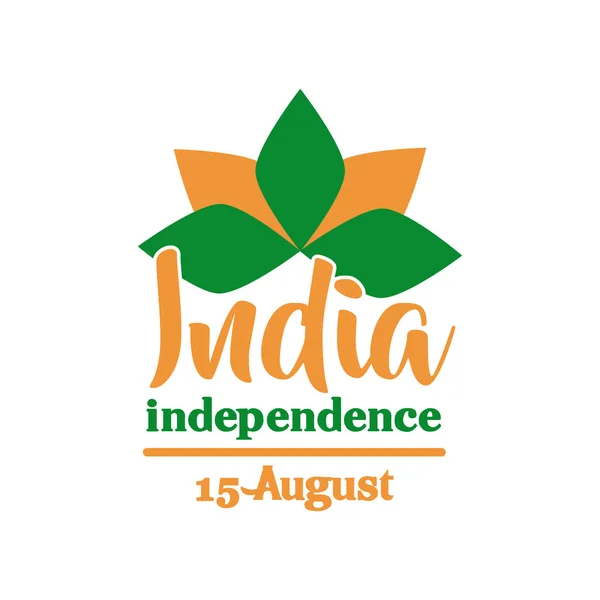 India γιορτή ημέρα ανεξαρτησίας με lutus λουλούδι επίπεδη στυλ — Διανυσματικό Αρχείο
