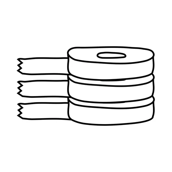 Tapes rollen levert lijn stijl pictogram — Stockvector