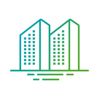 Bina inşaatları şehir gradyan simgelerini ön plana çıkarır