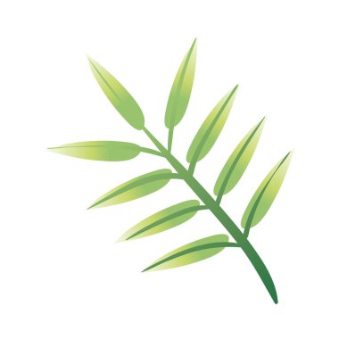 Yapraklı dal, elle çizim biçimi simgesi