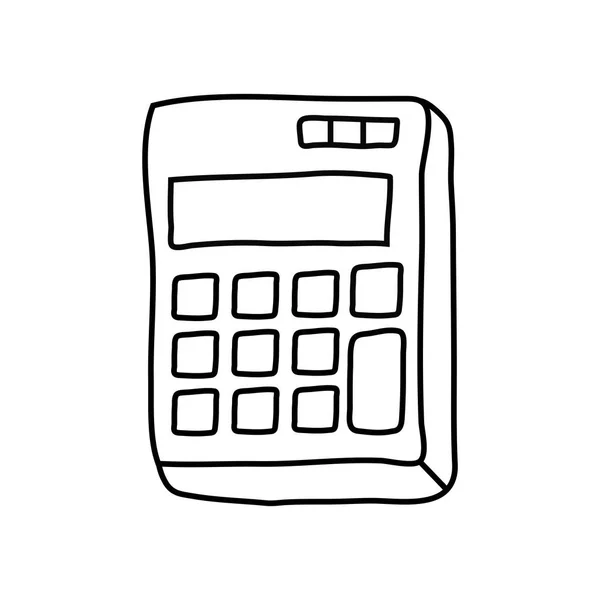 Calcolatrice icona stile linea dispositivo matematico — Vettoriale Stock