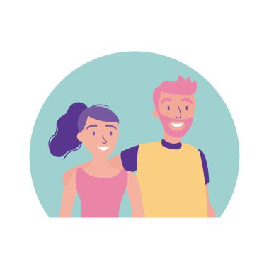 Çift pastel düz stil ile mutlu arkadaşlık günü kutlamaları.