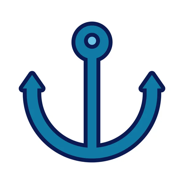 Anchor marine line and fill icon — Stock Vector