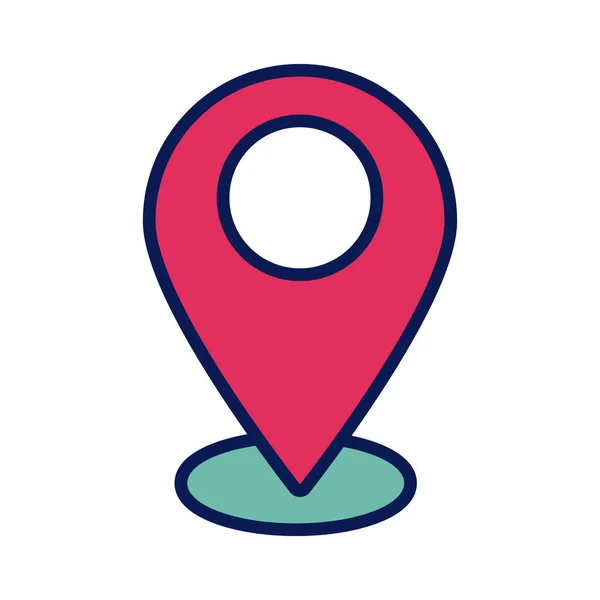 Pin pointer locatie lijn en vul stijl pictogram — Stockvector