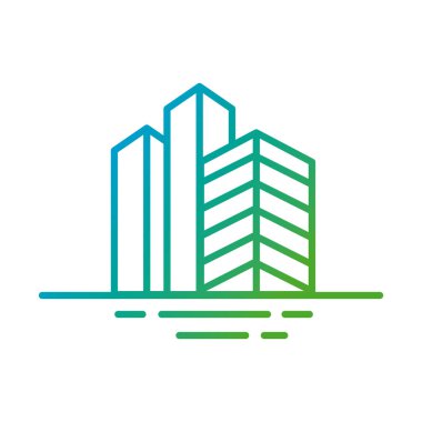 Bina inşaatları şehir gradyan simgelerini ön plana çıkarır