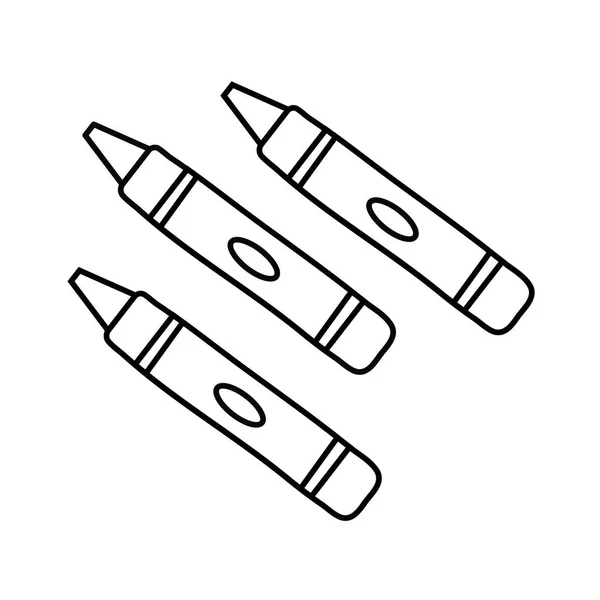 Карандаши школьные принадлежности стиль линии — стоковый вектор