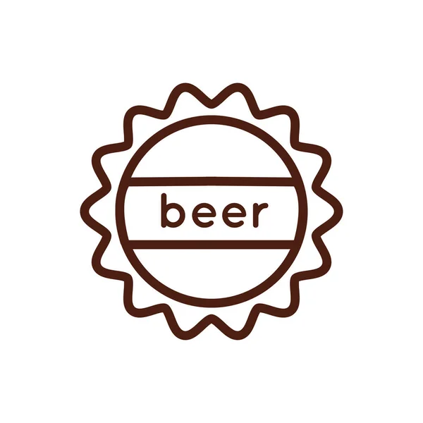 Robinet de bière style ligne de liège icône — Image vectorielle