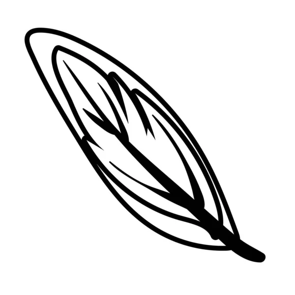Feuille plante ligne style icône — Image vectorielle