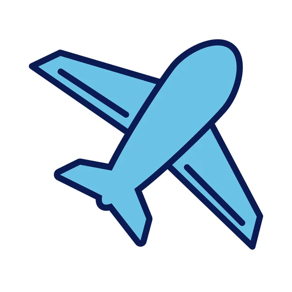 Línea de vuelo del avión e icono de estilo de relleno — Vector de stock