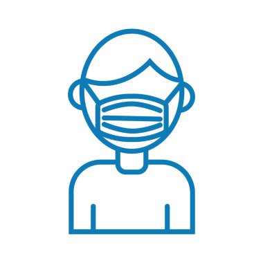 Yüz maskesi tarzı simge kullanan adam