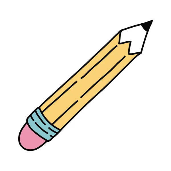 Lápis escola fornecer ícone de estilo de forma livre — Vetor de Stock