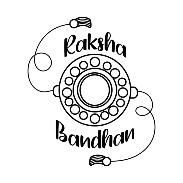 Feliz raksha bandhan flor pulsera accesorio línea estilo — Archivo Imágenes Vectoriales