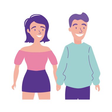 Çift pastel düz stil ile mutlu arkadaşlık günü kutlamaları.