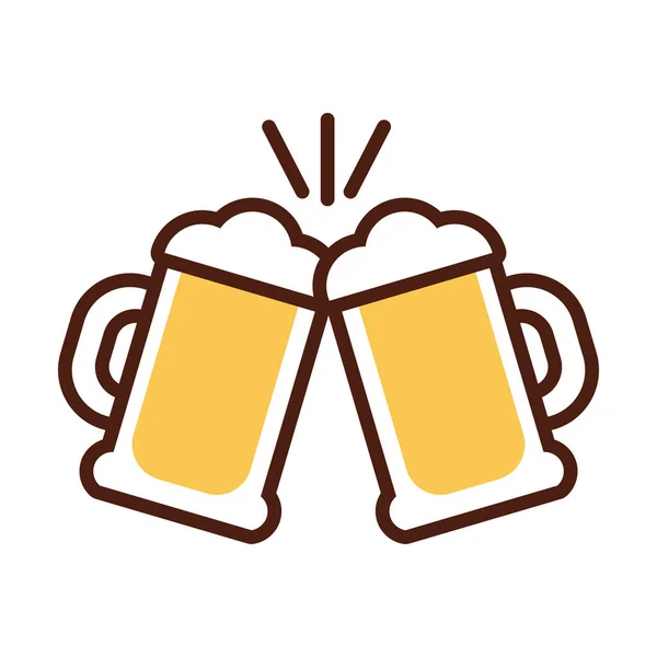 Bocaux de bière boire ligne de jour internationale et le style de remplissage — Image vectorielle