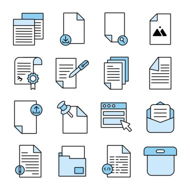 Belge paketleri dosya ofis simgeleri