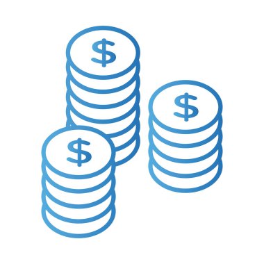 Sikkeler para dolar gradyan biçim simgesi