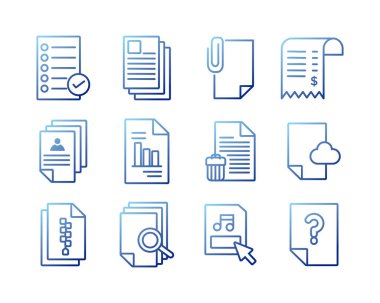 Belge paketleri dosya ofis simgeleri