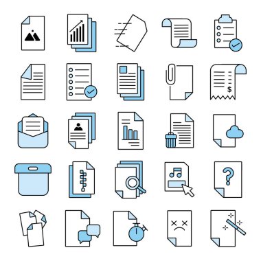 Belge paketleri dosya ofis simgeleri