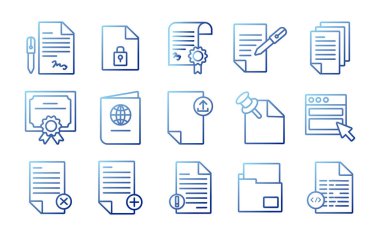 Belge paketleri dosya ofis simgeleri