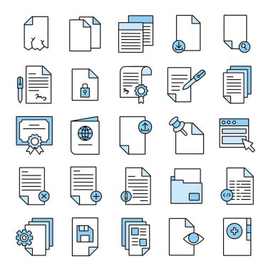 Belge paketleri dosya ofis simgeleri