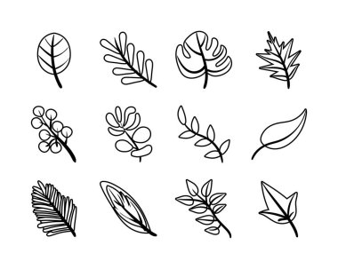 Yaprak demeti bitki simgeleri dizer