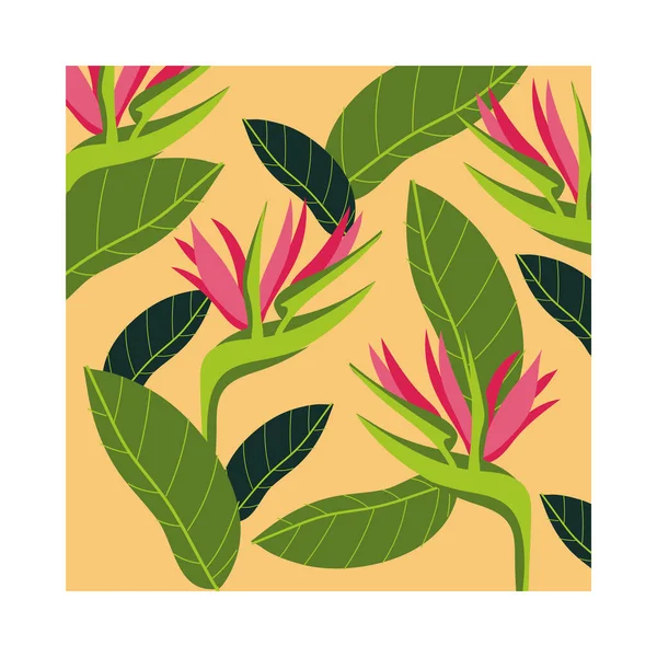 Heliconias plantas padrão tropical fundo —  Vetores de Stock