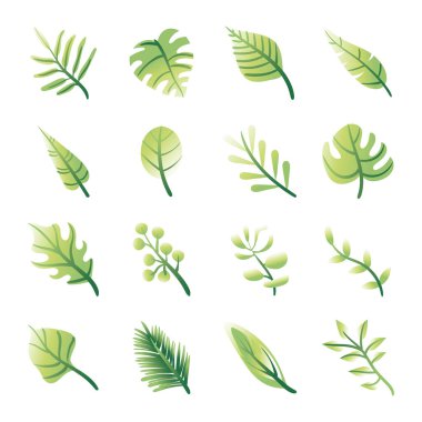 Yaprak demeti bitki simgeleri dizer
