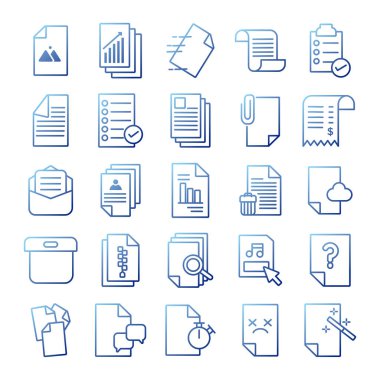 Belge paketleri dosya ofis simgeleri