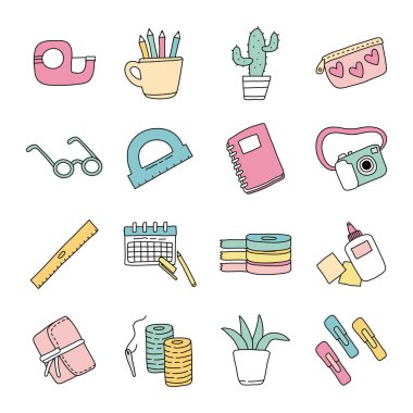 hatıra defteri kümesi simgeleri demeti