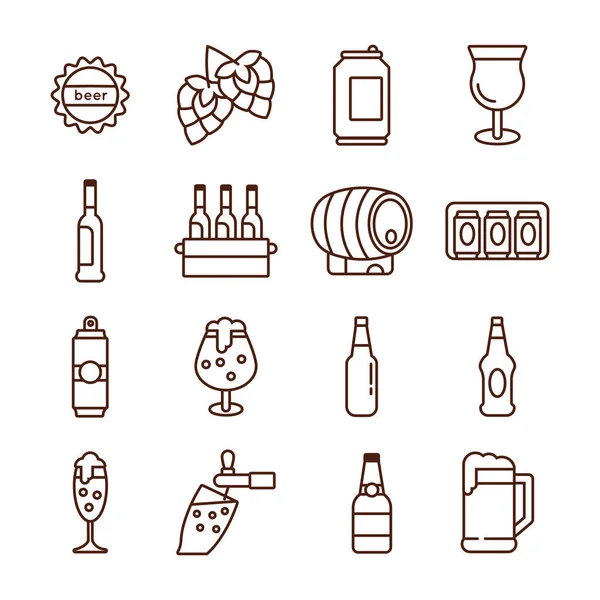 Paquete de iconos del día internacional de la cerveza — Archivo Imágenes Vectoriales