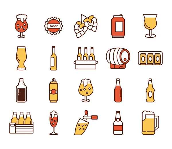 Paquet de bière icônes de la journée internationale — Image vectorielle