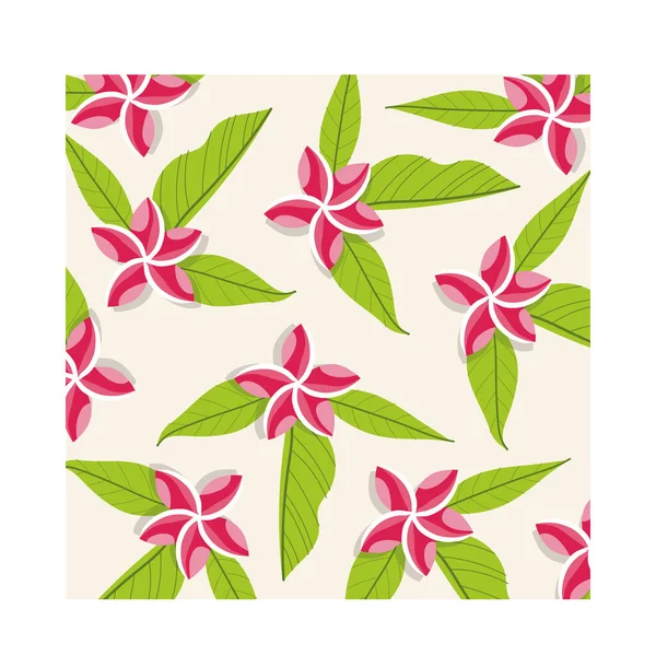 Rosa flores plantas tropical patrón fondo — Vector de stock