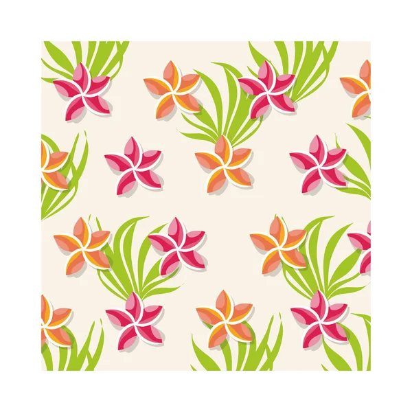 Fiori rosa piante tropicale modello sfondo — Vettoriale Stock