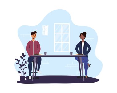 Lokantada ırklar arası yemek yeme, sosyal mesafeyi uygulama, covid19 önleme yöntemi