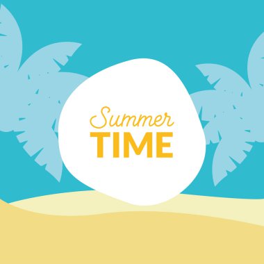 Kum çemberi vektör dizaynlı palmiye ağaçları