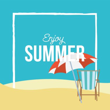 çerçeve vektör tasarımlı çizgili güneşlik ve şemsiye